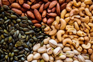 closeup of mixed nuts